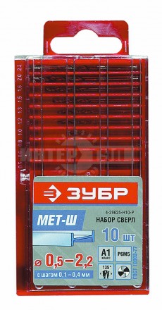 Набор ЗУБР Свёрла "МЕТ-Ш" по металлу, цилиндр. хвостовик, быстрорежущая сталь Р6М5, для печатной пла купить в Хабаровске