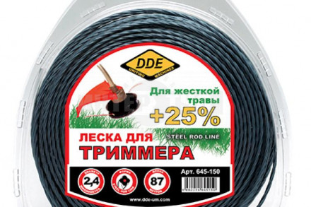 Корд тримм DDE Steel rod line 2.4мм 90м крест витой голуб/кр купить в Хабаровске