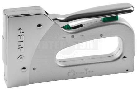 Пистолет ЗУБР скобозабивной металлический пружинный, регулируемый, тип 140: 6-14 мм, тип 300: 16 мм, [2]  купить в Хабаровске