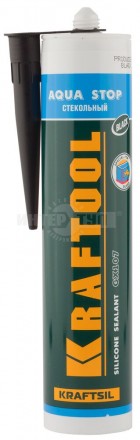 Герметик KRAFTOOL KRAFTFLEX GX107 "AQUA STOP" силиконовый стекольный, черный, 300мл купить в Хабаровске