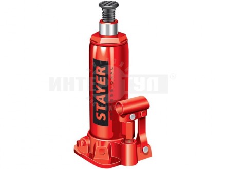 Домкрат гидравлический бутылочный "RED FORCE" 6т 216-413 мм в кейсе STAYER 43160-6-K купить в Хабаровске