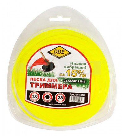 Корд тримм DDE Classic line 3.0мм 28м круглый желт купить в Хабаровске