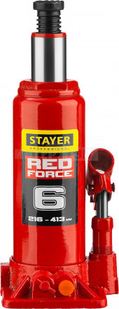 Домкрат гидравлический бутылочный "RED FORCE" 6т 216-413 мм STAYER 43160-6 [2]  купить в Хабаровске