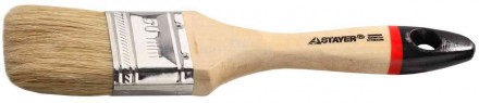 Кисть плоская STAYER "UNIVERSAL-EURO", светлая натуральная щетина, деревянная ручка, 25мм купить в Хабаровске