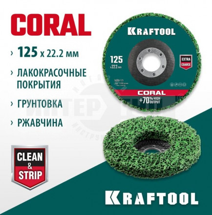 Круг полимерно-шлифовальный синтетический абразивный 125х22,2мм KRAFTOOL CORAL купить в Хабаровске