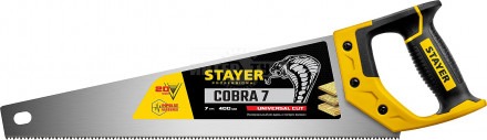 Ножовка универсальная (пила) "Cobra 7" 400 мм, 7 TPI, универс. зуб, рез вдоль и поперек волокон, для [2]  купить в Хабаровске