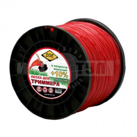 Корд тримм DDE Hard line 2.0мм 120м катушка круглый арм серый/красный [2]  купить в Хабаровске