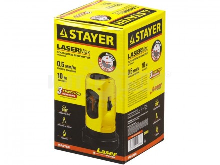 Построитель плоскостей STAYER "MASTER" "LASER-Max" лазерный самовыравнивающийся, точность +/-1 мм/м, [2]  купить в Хабаровске