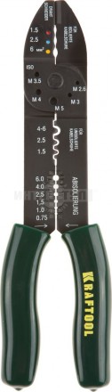 Электропассатижи KRAFTOOL "EXPERT": Съемник 0,8-2,6 мм, кусачки, обжим наконечников, винторез, 235 м купить в Хабаровске