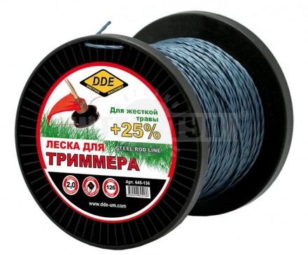 Корд тримм DDE Steel rod line 2.0мм 120м крест витой голуб/кр купить в Хабаровске