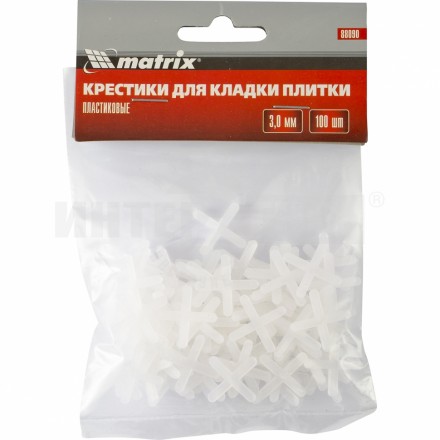 Крестики, 3,0 мм, для кладки плитки, 100 шт.// MATRIX купить в Хабаровске