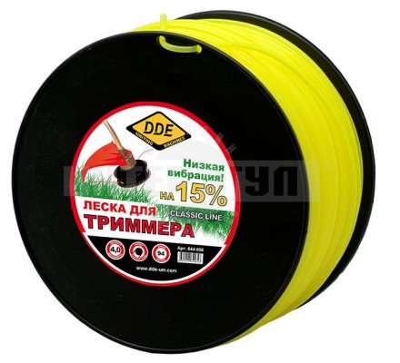 Корд триммерный на катушке DDE "Classic line" (круг) 4,0 мм х 94 м желтый купить в Хабаровске