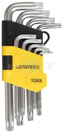 Набор шестигр T10-T50 9пр коротк TORX Master Stayer купить в Хабаровске