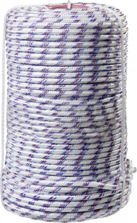 Фал плетёный полипропиленовый СИБИН 16-прядный с полипропиленовым сердечником, диаметр 8 мм, бухта 1 [2]  купить в Хабаровске