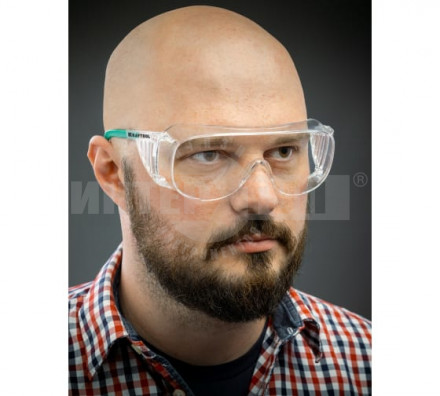 Защитные прозрачные очки KRAFTOOL ULTRA линза увеличенного размера устойчивая к царапинам и запотева купить в Хабаровске