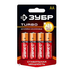 Батарейка щелочная тип АА 1.5В 4шт Turbo Зубр купить в Хабаровске
