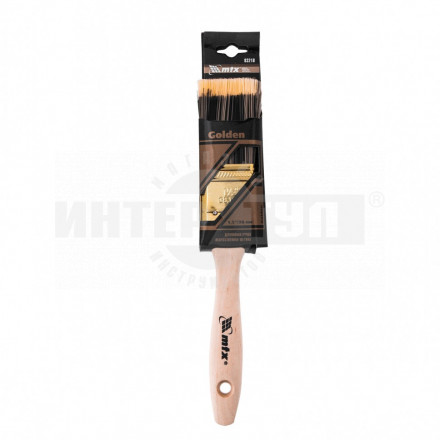 Кисть плоская Golden 1.5 искусственная щетина деревянная ручка / MATRIX [4]  купить в Хабаровске