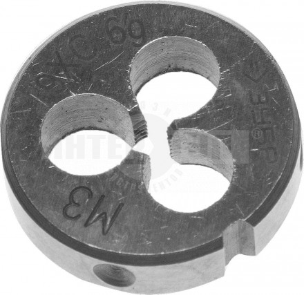 Плашка ЗУБР "МАСТЕР" круглая ручная для нарезания метрической резьбы, М3 x 0,5 [2]  купить в Хабаровске