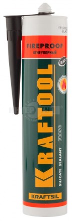 Герметик KRAFTOOL KRAFTFLEX FR150 силикатный огнеупорный "+1500 С", жаростойкий, черный, 300мл купить в Хабаровске
