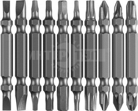 Набор ЗУБР: Биты длинные "МХ-10", Cr-V, двусторонние для шуруповерта в держателе [2]  купить в Хабаровске