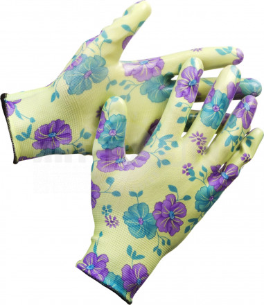 Перчатки GRINDA садовые, прозрачное нитриловое покрытие, размер L-XL, зеленые [3]  купить в Хабаровске