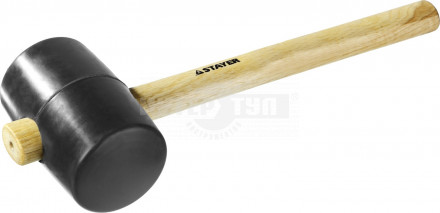 Киянка STAYER "STANDARD" резиновая черная с деревянной ручкой, 900г [2]  купить в Хабаровске