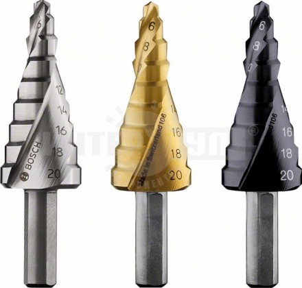 Ступенчатые свёрла HSS-TiN 4 - 20 mm 8 0 mm 70 5 mm купить в Хабаровске