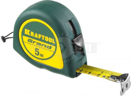Рулетка KRAFTOOL GRAND, обрезиненный пластиковый корпус, 5м/19мм купить в Хабаровске