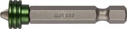 Биты KRAFTOOL "ЕХPERT", с магнитным держателем-ограничителем, тип хвостовика E 1/4", PZ2, 50 мм, 1 ш купить в Хабаровске