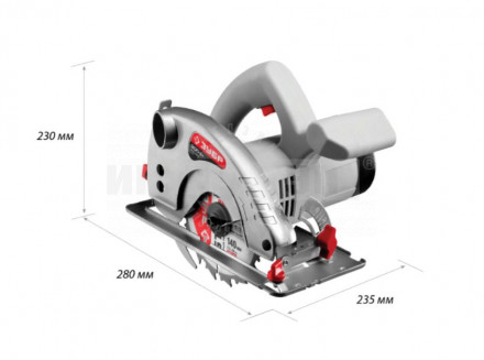 Пила циркулярная ЗУБР, пропил 90°-45мм, 45°-28мм,140x20мм, 4500об/мин, 900Вт [3]  купить в Хабаровске