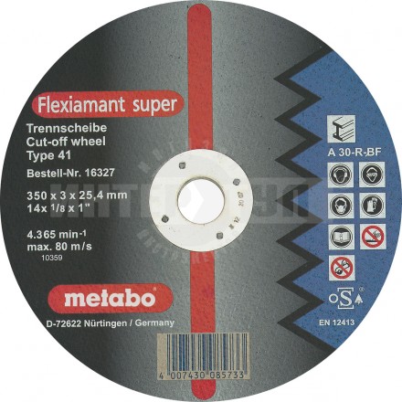 Круг отрезной сталь Flexiamant S 350x3,0x25,4 прям A36S купить в Хабаровске