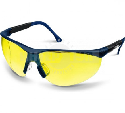 Защитные жёлтые очки ЗУБР ПРОГРЕСС линза устойчива к царапинам и запотеванию, открытого типа [2]  купить в Хабаровске