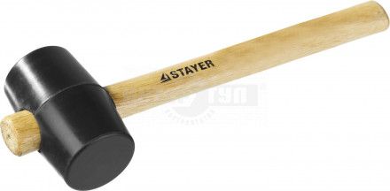 Киянка STAYER "STANDARD" резиновая черная с деревянной ручкой, 225г [2]  купить в Хабаровске