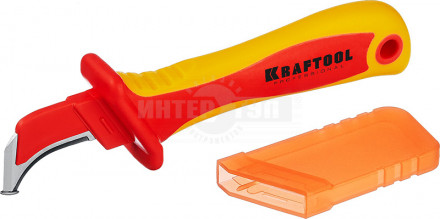 KN-7, нож электрика диэлектрический, с "пяткой", изогнутый, KRAFTOOL купить в Хабаровске