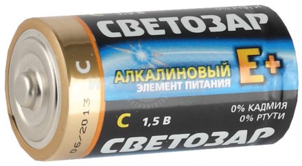 Батарейка СВЕТОЗАР "ALKALINE" щелочная, тип C, 1,5В, 2шт в блистере купить в Хабаровске