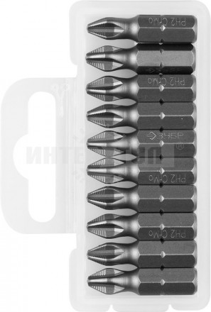 Биты ЗУБР "МАСТЕР" кованые, хромомолибденовая сталь, тип хвостовика C 1/4", PH2, 25мм, 10шт [2]  купить в Хабаровске