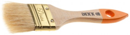 Кисть флейцевая DEXX "ПРАКТИК", деревянная ручка, натуральная щетина, индивидуальная упаковка, 50мм купить в Хабаровске