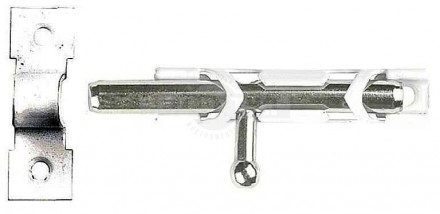 Шпингалет накладной стальной "ЗТ-19305", малый, покрытие белый цинк, 65мм купить в Хабаровске