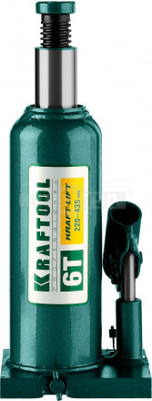 Домкрат гидравлический бутылочный "Kraft-Lift", сварной, 6т, 220-435мм, KRAFTOOL 43462-6 [8]  купить в Хабаровске