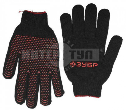 ЗУБР МАСТЕР, размер L-XL, перчатки трикотажные утепленные, с ПВХ покрытием (точка), 10 пар в упаковк купить в Хабаровске