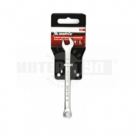 Ключ комбинированный, 8 мм, CrV, матовый хром// MATRIX [4]  купить в Хабаровске
