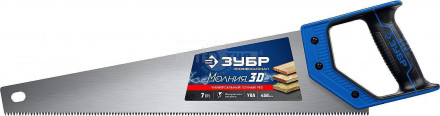 Ножовка универсальная (пила) "МОЛНИЯ-3D" 500мм, 7TPI, 3D зуб, точный рез вдоль и поперек волокон, для средних заготовок из всех видов материалов, ЗУБР купить в Хабаровске