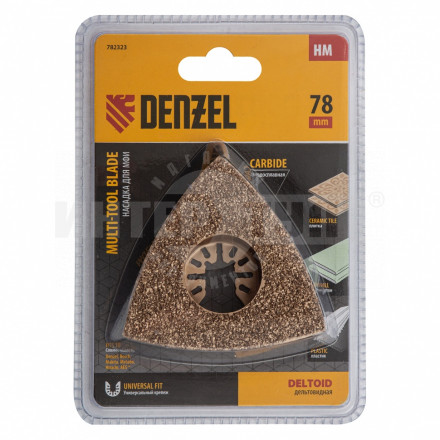 Насадка для МФИ шлифовальная дельтовидная, HM, по плитке и дереву, 78 мм // Denzel [2]  купить в Хабаровске