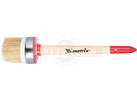 Кисть круглая Профи №8 (35 мм) натуральная щетина деревянная ручка / MATRIX купить в Хабаровске