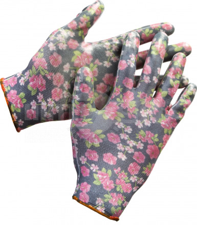 Перчатки GRINDA садовые, прозрачное нитриловое покрытие, размер S-M, черные [3]  купить в Хабаровске