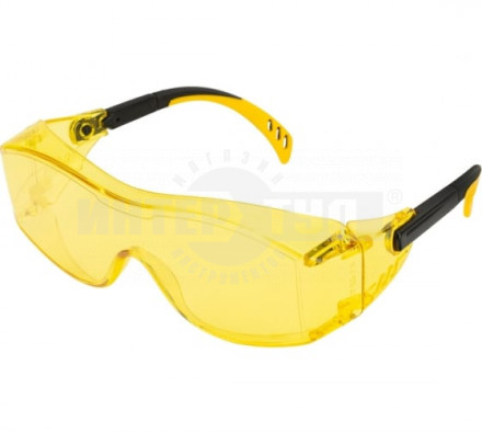 Очки защитные открытые, поликарбонатные, увеличенная желтая линза, регулируемые дужки// Denzel купить в Хабаровске