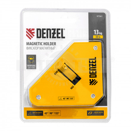 Фиксатор магнитный отключаемый для сварочных работ усилие 30 LB, 45х90 град.// Denzel [3]  купить в Хабаровске
