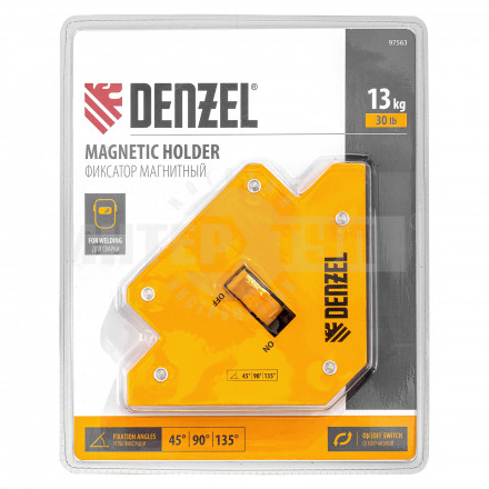 Фиксатор магнитный отключаемый для сварочных работ усилие 30 LB, 45х90х135 град.// Denzel [3]  купить в Хабаровске