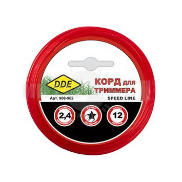 Корд тримм DDE Speed line 2.4мм 12м звезда красн купить в Хабаровске