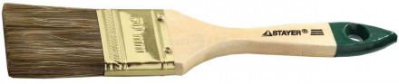 Кисть плоская STAYER "LASUR-STANDARD", смешанная (натуральная и искусственная) щетина, деревянная ру купить в Хабаровске